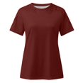 thumbnail image 4 of CHUANK Offres Cyber&Monday Hauts d'Été pour Femmes T-Shirts Amples Patchwork pour Femmes Blouses et Hauts en Dentelle Florale Tendance pour Femmes Tunique à Manches Courtes Col Rond Grande Taille pour Femmes, 4 of 5