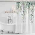 thumbnail image 4 of Eucalyptus Leaves Shower Curtain, Waterproof Shower Curtains for Bathroom, Sage Green Botanical Spring Summer Washable Fabric Cloth Bathroom Curtain Set Bathtub Decor with Hook 72''x72'', 4 of 9