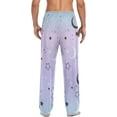 thumbnail image 7 of Men's Pajama Pants with Pockets Sleepwear Lounge Pants Stretch Casual Stars Crescent Moon Gradient, 7 of 7