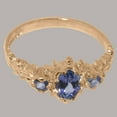 thumbnail image 6 of LBG British Made 10k Rose Gold Genuine Natural Tanzanite Womens Statement Ring - 33 size options - Size 5.5, 6 of 9