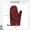 thumbnail image 2 of Hirioo Red Glitter Texture for Silicone Oven Mitts for BBQ, Baking, Cooking, Set of 2, Heat Resistant 260℃, Non-Slip Kitchen Essentials, 2 of 6