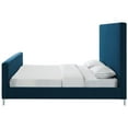 thumbnail image 4 of Posh Living Alex Linen Fabric Upholstered Platform King Bed Frame in Blue, 4 of 9