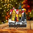 thumbnail image 4 of Adornos animados de resina perfecl iluminación de nieve Casa de miniatures con 3 hijos, 4 of 8