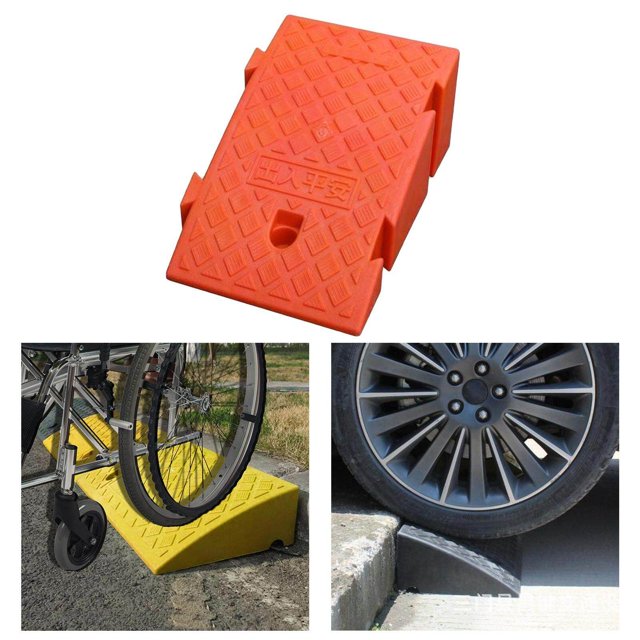 Portable Curb Ramp Wheelchair Threshold Ramp Kerb Ramp Non-slip 16cm Red