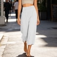 thumbnail image 7 of Ltctricy Wide Leg Palazzo Capri Pants for Women Yoga Lounge Cropped Pants with Pockets High Waist Casual Comfy Pants, 7 of 7