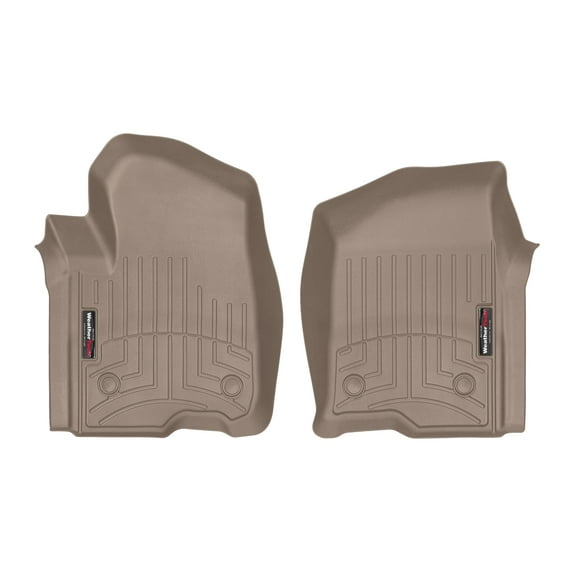 WeatherTech Custom Fit FloorLiners compatible with Sierra 1500, Silverado 2500HD/3500HD, Silverado 1500 - 1st Row (Driver & Passenger), Tan