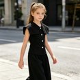 thumbnail image 6 of WXFAZCVU Girls 2 Piece Outfits Buttons Down Shirt and Elastic Waist Pants Casual Dressy Suit Size 8-9 Years, 6 of 6