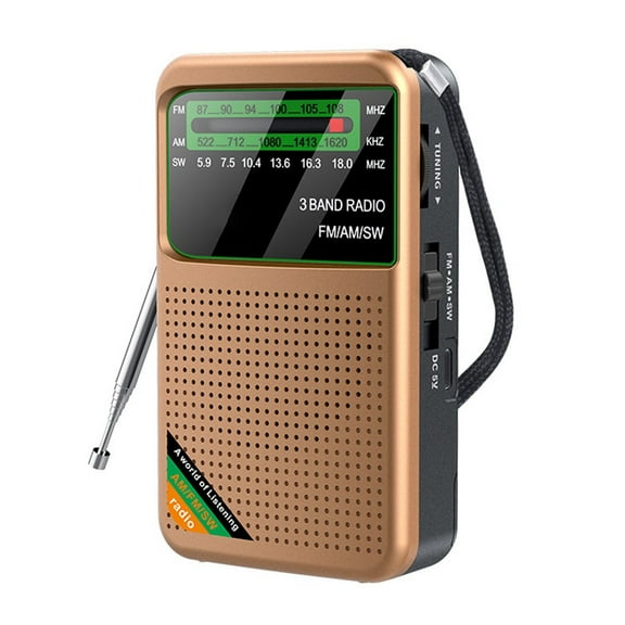 Compact Portable Radio with Headphone Jack and 1000mAh Rechargeable Battery