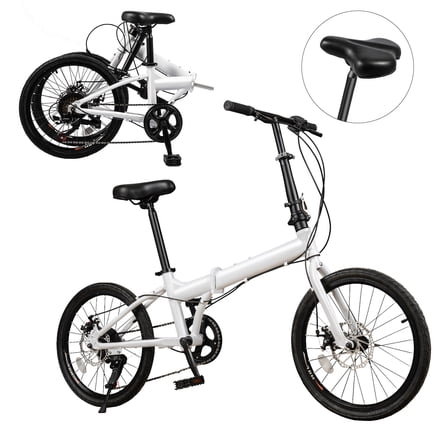 7-Speed Foldable Bicycle 80kg/176lbs Load Aluminum Alloy Bike 20in Folding Bike