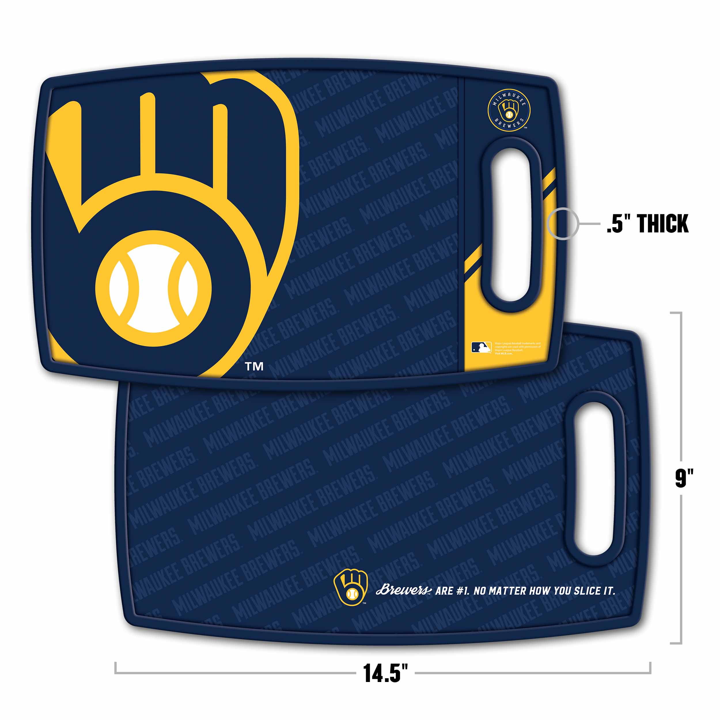 YouTheFan MLB Milwaukee Brewers Logo Series Cutting Board