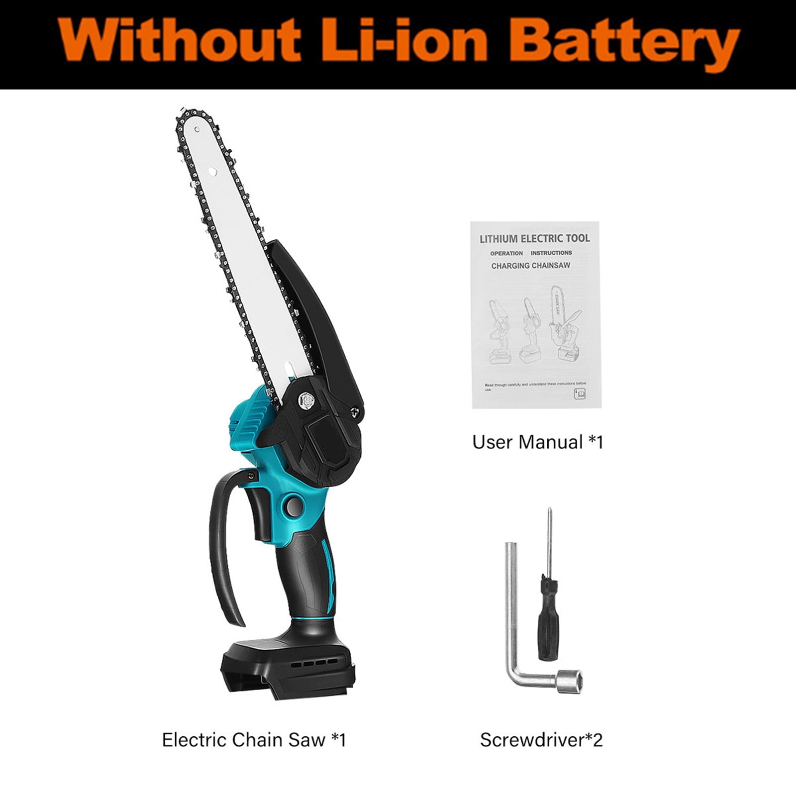 8 Inch Brushless Electric Chain Saw Mini Chainsaw Cordless Wood Cutter Pruning Garden Trimmer Power Tools For 18V Battery