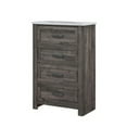 thumbnail image 4 of Benjara Romy 48 Inch Tall Dresser Chest, 4 Drawer, Rustic Farmhouse Gray White Wood, 4 of 5