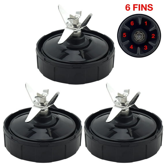 3 Pack Extractor Blade Pro Replacement Part 431KKU480 for Nutri Ninja Auto-iQ BL482 BL642 NN102 BL682 (6 Female fins)