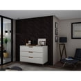 thumbnail image 3 of Pemberly Row Modern 3-Drawer Wood Dresser in Off White / Natural, 3 of 11
