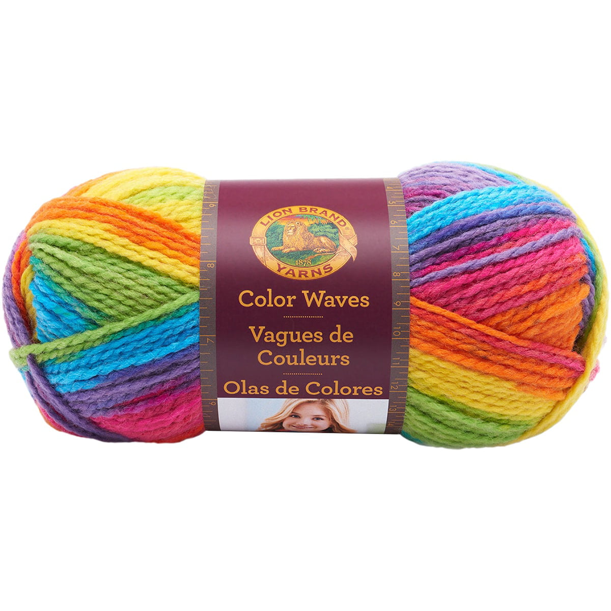 Lion Brand Color Waves Yarn Rainbow