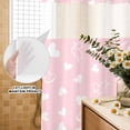 thumbnail image 2 of No Hook Shower Curtain with Built-in Rings - Pink Valentine's Day Washable Waterproof Fabric Bathroom Curtains for Hotel,Rentals, Stall 54 X 78 Inch , Valentines Love Heart, 2 of 9