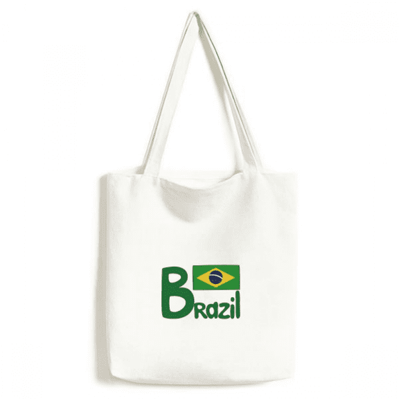 Brazil National Flag Green Pattern Tote Canvas Bag Shopping Satchel Casual Handbag