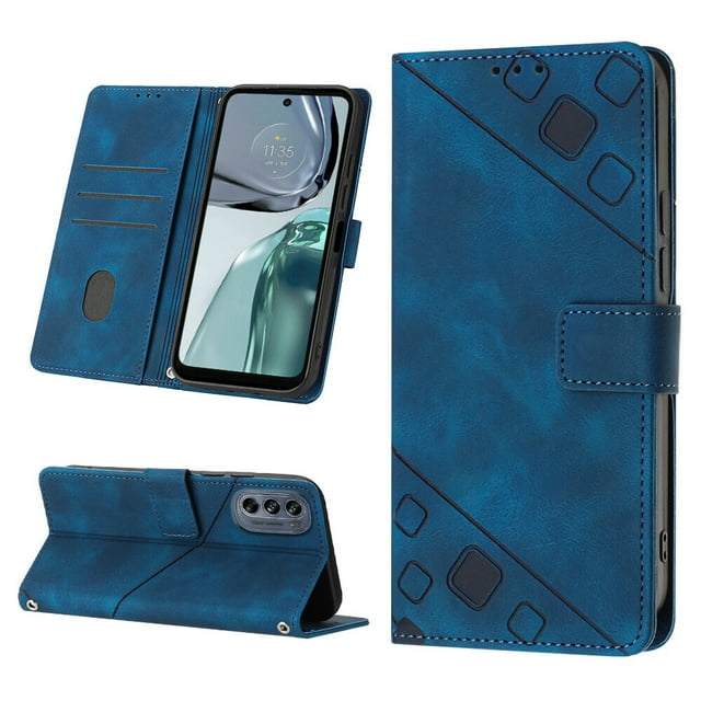 Compatible avec Motorola Moto G62 5G Étui en Cuir PU Classique Embossé avec Porte-Cartes Étui Antichoc