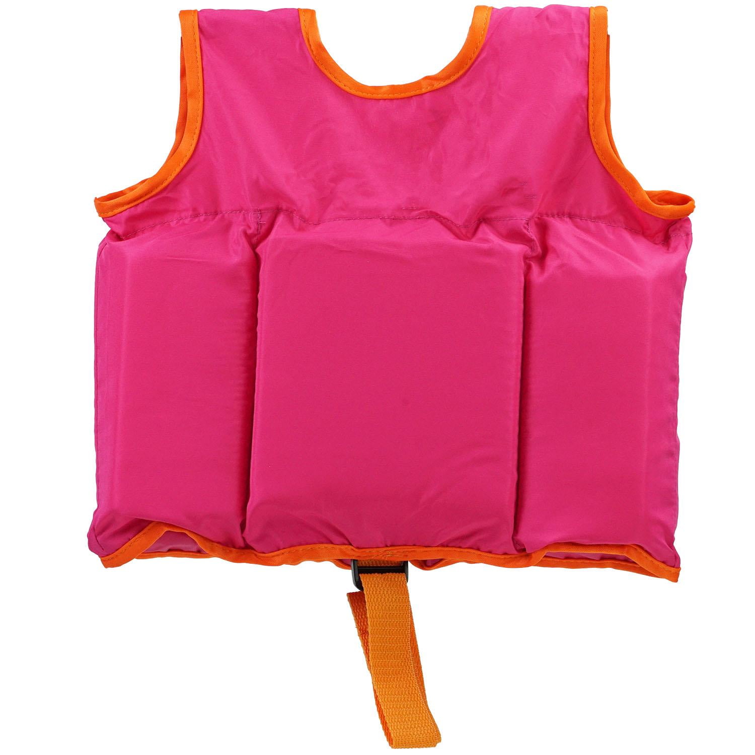12.5" Adjustable Pink Swim Vest with Heart Design for Swimming Pools