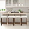 thumbnail image 2 of Costway Set of 4 Nailhead Saddle Bar Stools 24'' Height w/ Fabric Seat & Wood Legs Beige, 2 of 10