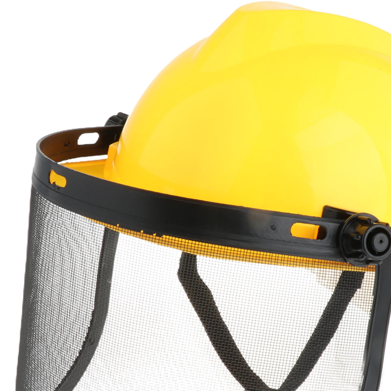 figatia Trimmer Hard Hat Face Shield Mesh Protective Visor Yellow for Landscaping Generic Lightweight Full Face Protection Face Guard