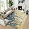 thumbnail image 2 of Assaile 9 x 12 ft Polyester Pearl Velvet Black Brown Rectangular Hallway Bathroom Entryway Kitchen Office Foldable Abstract Printed Modern Washable Area Rug, 2 of 7