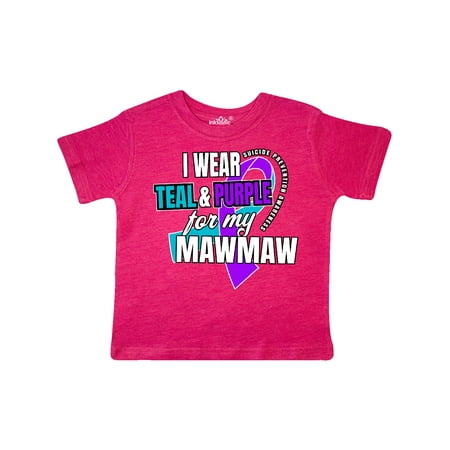 

Inktastic Suicide Prevention I Wear Teal and Purple for My Mawmaw Gift Toddler Boy or Toddler Girl T-Shirt