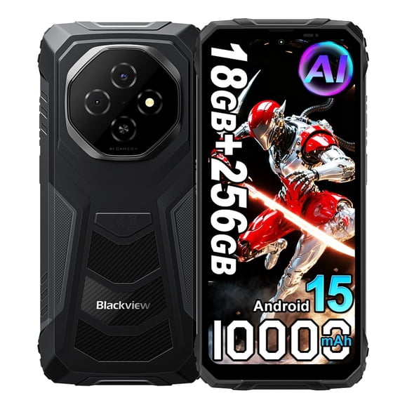 Smartphone resistente Blackview con 18 GB de RAM y 256 GB de almacenamiento, batería de 10000 mAh