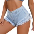 thumbnail image 2 of LuckyZhe Women Sexy Booty Shorts Low Rise Mini Denim Shorts Hot Pants, 2 of 6