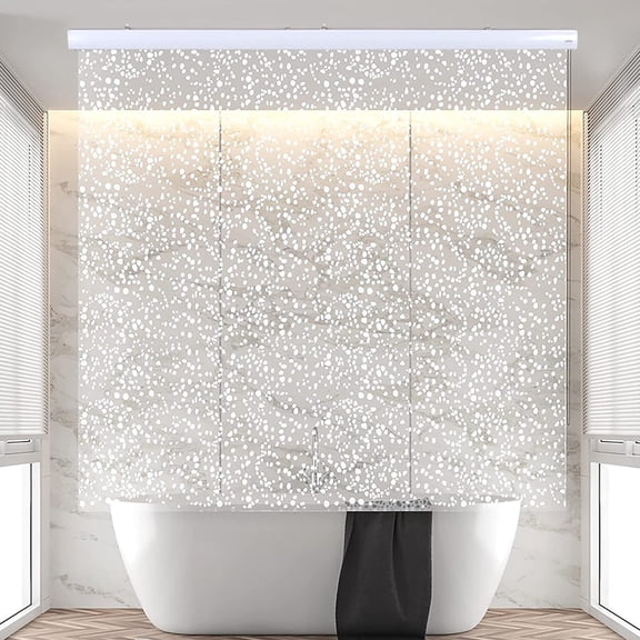 Jakooz Waterproof Rollup Bathroom Curtain Heavy Duty Shower Curtain for Bathtubs, Sparkle