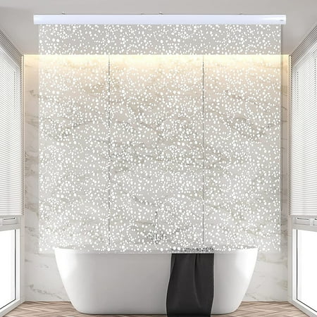 Jakooz Waterproof Rollup Bathroom Curtain Heavy Duty Shower Curtain for Bathtubs  Sparkle