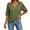 Army green, variant on Women's Summer V-neck Solid Color Half Sleeve Match Simple Casual T-shirt Tops