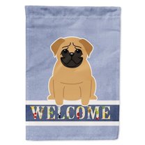 Caroline's Treasures BB5588GF Pug Brown Welcome Flag Garden Size , Small, multicolor