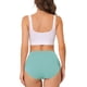 thumbnail image 3 of BRAGUITAS DE MUJER ALTO CINTURA CONTROL DE VIENTRE SÓLIDO COLOR MACARON VERDE XXL CURVY GLAM DÍA DE LAS MADRES, 3 of 4