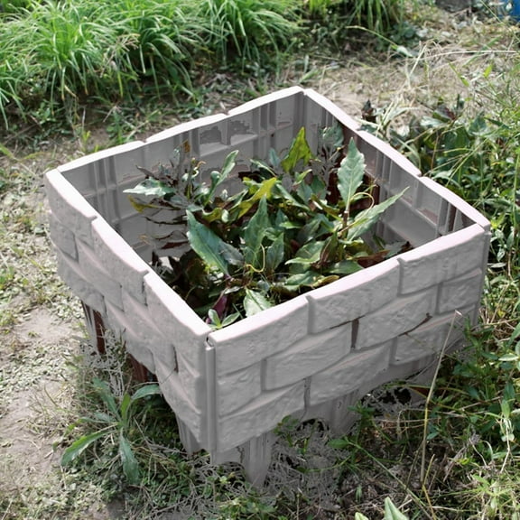 Garden Edging Border Wood Fence Flower Bed Edging Borders for Yard Patio Path Landscape Edging Decorative Landscape Edging Flower Bed Fence 12.6" H X 17.3" L(Gray)