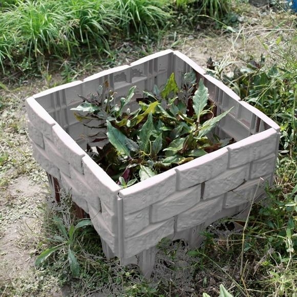 NANDIYNZHI Garden Edging Clearance Garden Plastic Fence Edging Garden Edging Flower Border Fence Imitation Stone Effect Flower Bed Edging Plant Border Imitation Stone Brick 1 Fence Clearance Sale