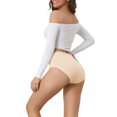 thumbnail image 3 of Allegra K Women's Breathable Underwear Comfortable Stretch 3 Layers High Waist Panties 2 Packs, 3 of 4