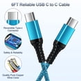 thumbnail image 6 of USB C Charger, Hootek Type C Charging Block with 6FT Type C Cables 20W PD Type C Charger 6FT USB C Block Plug Fast Android Phone Charger Block with USB C Charging Cable, Blue, 6 of 9
