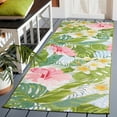 thumbnail image 3 of SAFAVIEH Barbados Floral Outdoor Runner Rug, Green/Pink, 2'8" x 10'5", 3 of 8