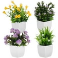 4 Pcs Fake Potted Plants Artificial Plant Realistic Plants Potted Faux