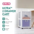 thumbnail image 4 of Sterilite Ultra 2 Drawer Plastic Rolling Storage Wheeled Cart (2 Pack), 4 of 13