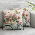 thumbnail image 3 of Spring Decorations Pink Tulip Spring Pillow Covers  Butterfly Flowers Bicycle Throw Pillow Case Hello Love Flowers Market Farmhouse Cushion Cover for Home Sofa Couch Multiple specifications&nbsp;, 3 of 5