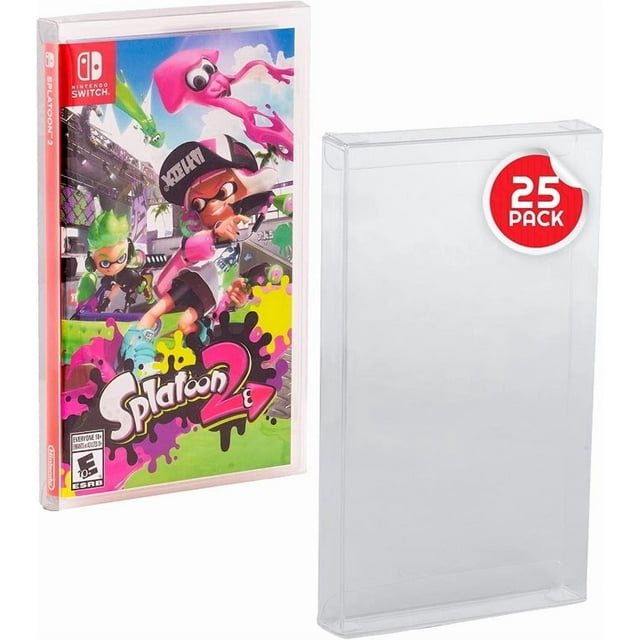 EVORETRO Clear PET Protectors for Nintendo Switch Game Cases, Dust-Reducing Display Sleeves, 25-Pack