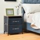 thumbnail image 4 of AOJDVE Retro Brown Bedside Table 2-piece Set Double Fabric Drawer Storage Side Table Metal Frame Anti dumping Adjustable Foot Mat Bedside Storage Cabinet (Rustic Brown), 4 of 9