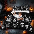 thumbnail image 3 of Homewish Halloween Witch Skull Queen Comforter Set, Celestial Crystal Comforter Sets Queen, Black White, Black Reversible, 3-Piece 1 Comforter and 2 Pillowcases, 3 of 6