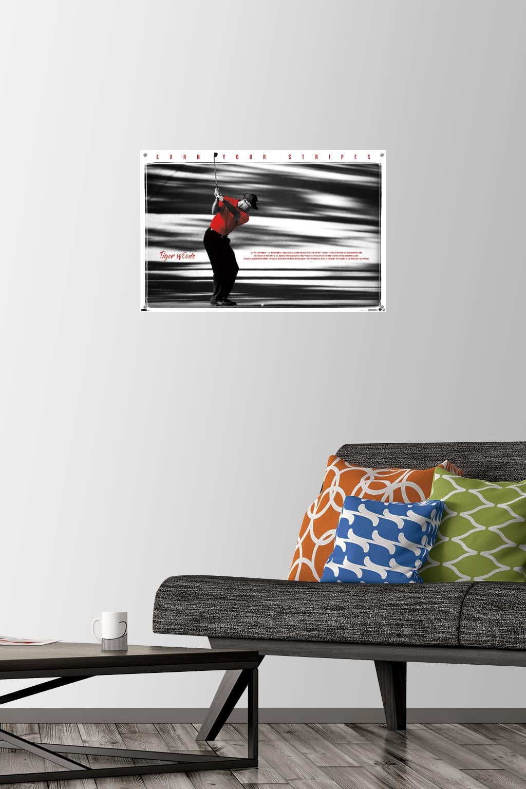 Tiger Woods - Earn Your Stripes Wall Poster with Push Pins, 14.725" x 22.375"