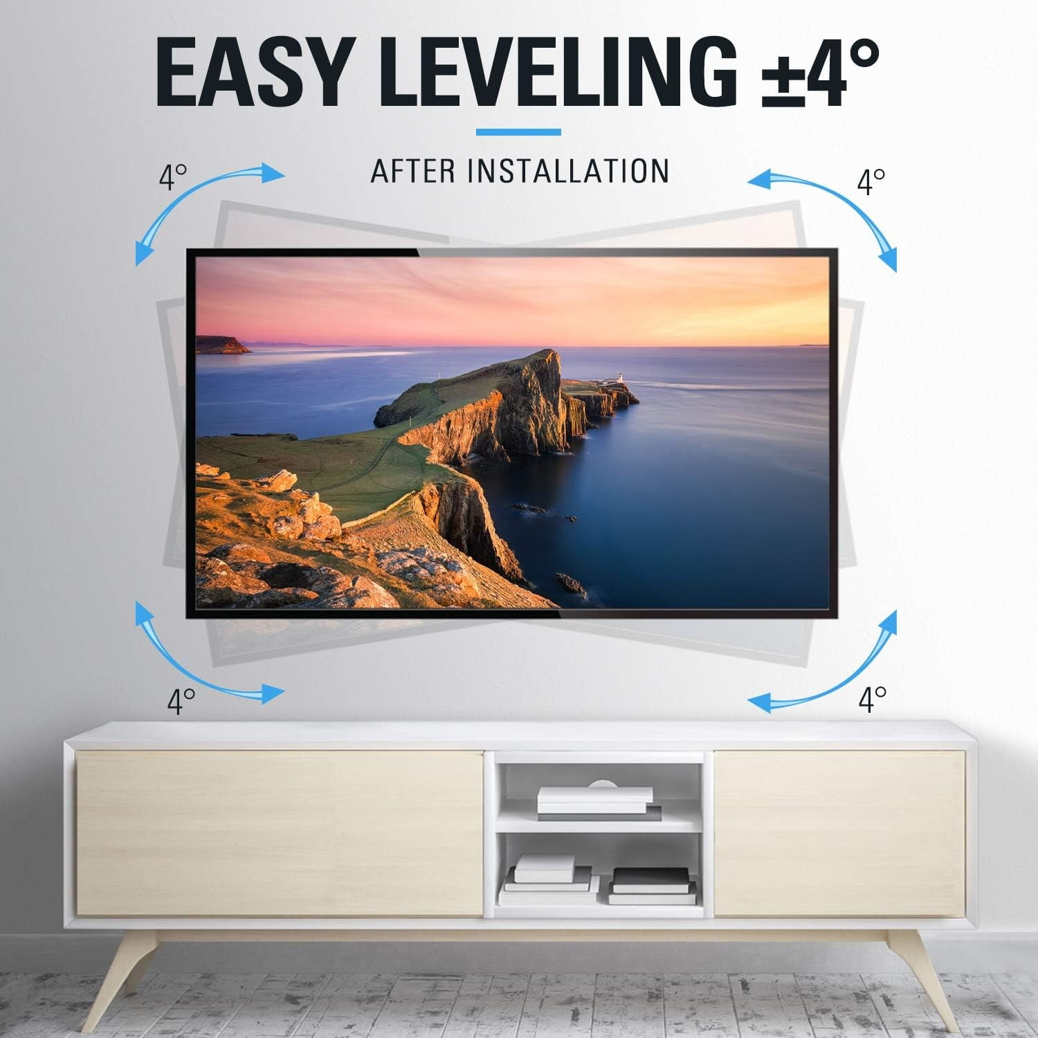 Listed Full Motion TV Mount for Most 42-84 Inch TVs, Adjustable TV Wall Mount Swivel and Tilt, Loading 100 LBS, Max VESA 600x400mm, Fits 16", 18", 24" Studs
