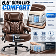 thumbnail image 2 of Qusaphy 800lbs Big and Tall PU Leather Executive Office Chair for Adults, Reclining Backrest, Spring Cushion, Lumbar Support, Ergonomic Armrest, Home Office Desk Chair, 2 of 7
