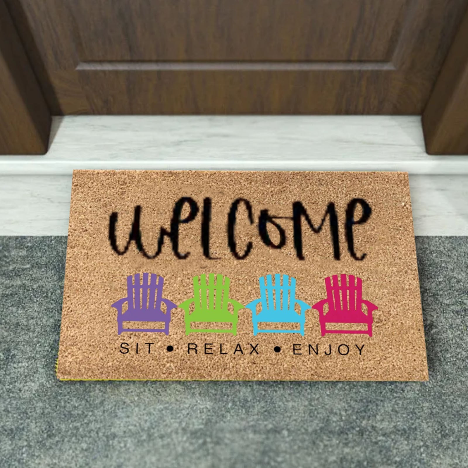 1PCS Vintage Spring Welcome Coir Doormat Retro Rug for Front Door, Indoor Outdoor Welcome Mat Spring Home Entryway Outside Yard Home Decoration