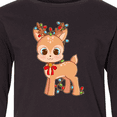 thumbnail image 4 of Inktastic Cute Christmas Reindeer with Christmas Lights Long Sleeve Youth T-Shirt, 4 of 5